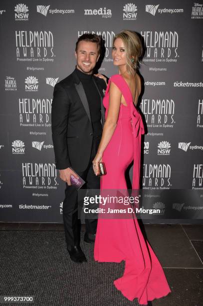 Christie Whelan Browne with her husband Rohan Browne before the 18th Annual Helpmann Awards Curtain Raiser on July 15, 2018 in Sydney, Australia. The...