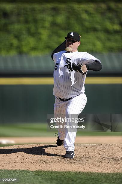 Bobby Jenks of the Chicago White Sox pitches gainst the Toronto Blue Jays on May 9, 2010 at U.S. Cellular Field in Chicago, Illinois. The Blue Jays...