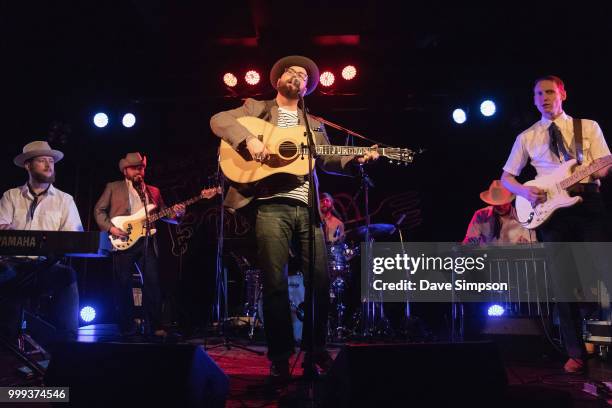 Joshua Hedley performs on stage during his 'Mr Jukebox' tour at The Tuning Fork on July 15, 2018 in Auckland, New Zealand.