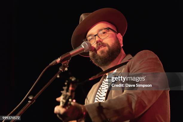 Joshua Hedley performs on stage during his 'Mr Jukebox' tour at The Tuning Fork on July 15, 2018 in Auckland, New Zealand.