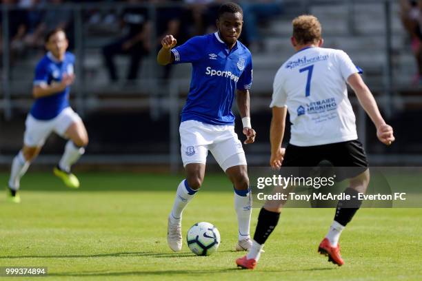 Ademola Lookman of Everton on the ball during the pre-season friendly match between ATV Irdning and Everton on July 14, 2018 in Liezen, Austria.