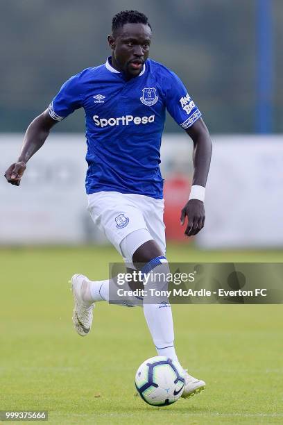 Oumar Niasse of Everton on the ball during the pre-season friendly match between ATV Irdning and Everton on July 14, 2018 in Liezen, Austria.