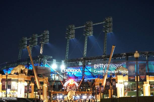 comerica park baseball stadium, detroit, michigan, usa - fame park stock pictures, royalty-free photos & images