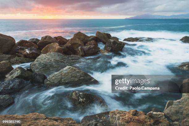 tigullio gulf, autumn view, lavagna, genoa - campana stock pictures, royalty-free photos & images