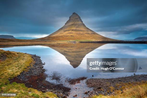 kirkjufell reflections - o’connor stock pictures, royalty-free photos & images