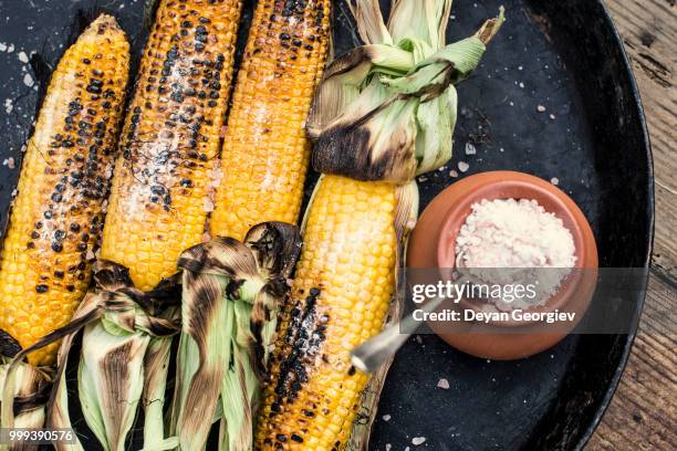 roasted corn salted - macrobiotic diet stock pictures, royalty-free photos & images