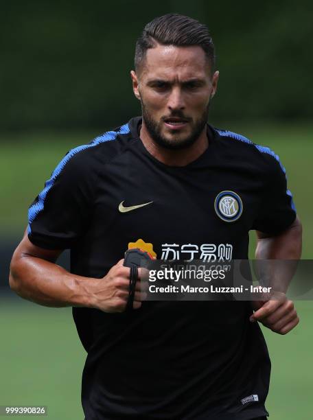 Danilo D Ambrosio of FC Internazionale runs during the FC Internazionale training session at the club's training ground Suning Training Center in...