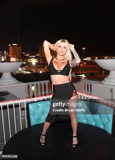 Model Jessica Weaver hosts Larry Flynt's Hustler Club Instagram party at Larry Flynt's Hustler Club on July 15, 2018 in Las Vegas, Nevada.