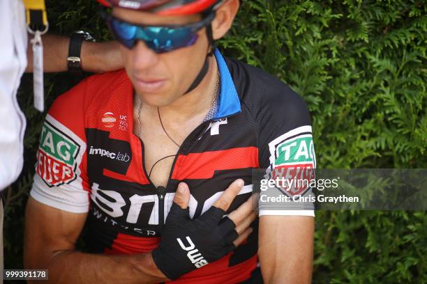 Richie Porte of Australia and BMC Racing Team / Crash / Injury / Doctor / Medical / Abandon / Broken collar bone / during the 105th Tour de France...