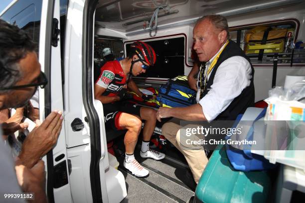 Richie Porte of Australia and BMC Racing Team / Crash / Injury / Doctor / Medical / Abandon / Broken collar bone / during the 105th Tour de France...