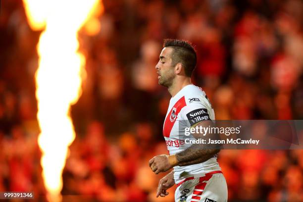 Paul Vaughan of the Dragons during the round 18 NRL match between the St George Illawarra Dragons and the Wests Tigers at UOW Jubilee Oval on July...