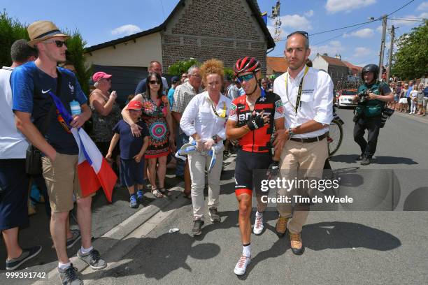 Richie Porte of Australia and BMC Racing Team / Crash / Injury / Doctor / Medical / Abandon / Broken collar bone / during the 105th Tour de France...