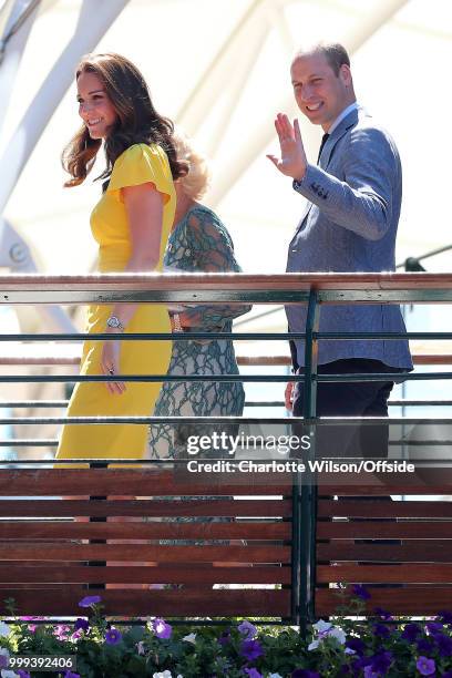 Kate Middleton, the Duchess of Cambridge and HRH Prince William, the Duke of Cambridge at All England Lawn Tennis and Croquet Club on July 15, 2018...