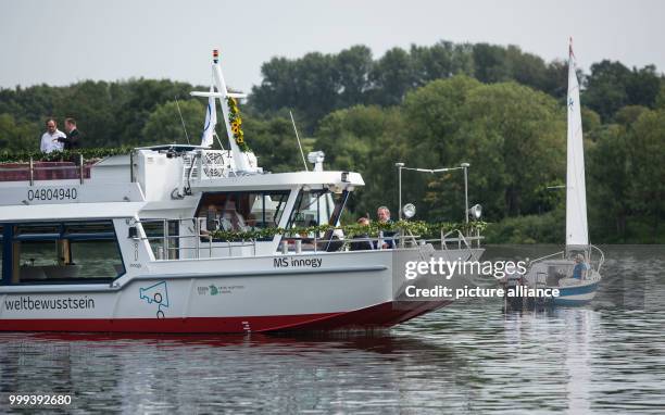 The MS Innogy crosses the lake Baldeneysee in Essen, Germany, 25 August 2017. The engines of the ship are fueled by climate friendly methanol. The...