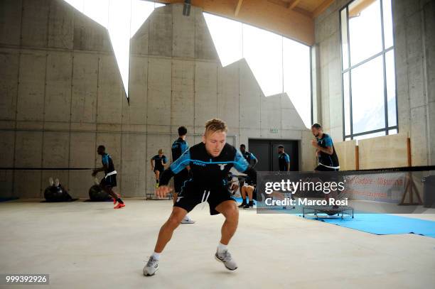 Ciro Immobile of SS Lazio in action during the SS Lazio pre-season training camp on July 15, 2018 in Auronzo di Cadore nearBelluno, Italy.