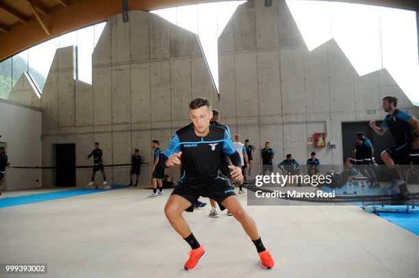 Alessandro Murgia of SS Lazio in action during the SS Lazio pre-season training camp on July 15, 2018 in Auronzo di Cadore nearBelluno, Italy.