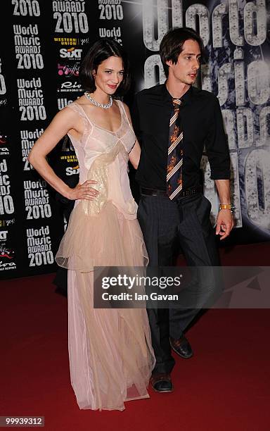 Asia Argento and Michele Civetta attend the World Music Awards 2010 at the Sporting Club on May 18, 2010 in Monte Carlo, Monaco.