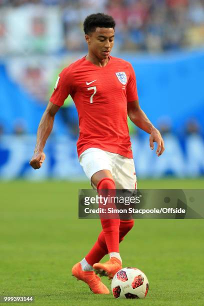 Jesse Lingard of England in action during the 2018 FIFA World Cup Russia 3rd Place Playoff match between Belgium and England at Saint Petersburg...