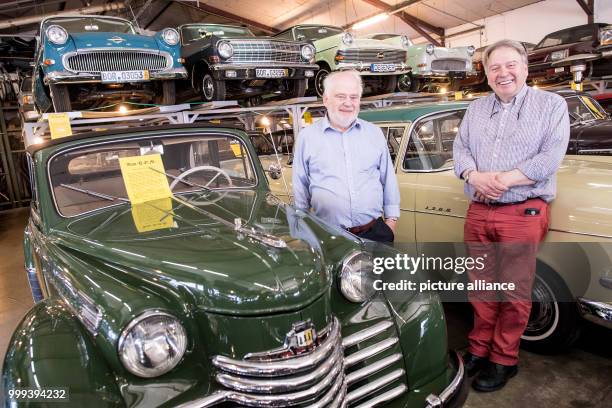The brothers Martin and Josef Degener are standing next to an Opel in their hall in Vreden, Germany, 06 July 2017. The brothers have been collecting...