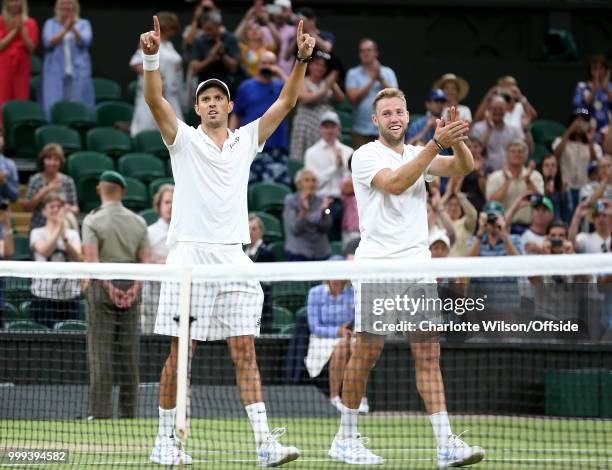 Mens Doubles Final - Raven Klaasen & Michael Venus v Mike Bryan & Jack Sock - Mike Bryan and Jack Sock celebrate their win at All England Lawn Tennis...