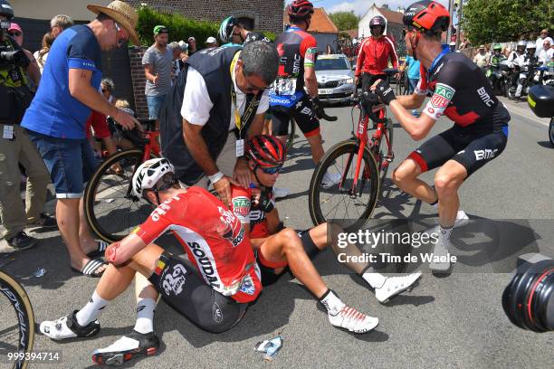 Jens Keukeleire of Belgium and Team Lotto Soudal / Michael Schar of Switzerland and BMC Racing Team / Richie Porte of Australia and BMC Racing Team /...