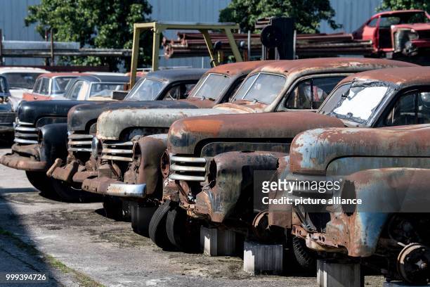 Opel vintage cars are standing in a hall owend by the Degener brothers in Vreden, Germany, 06 July 2017. The brothers have been collecting Opel...