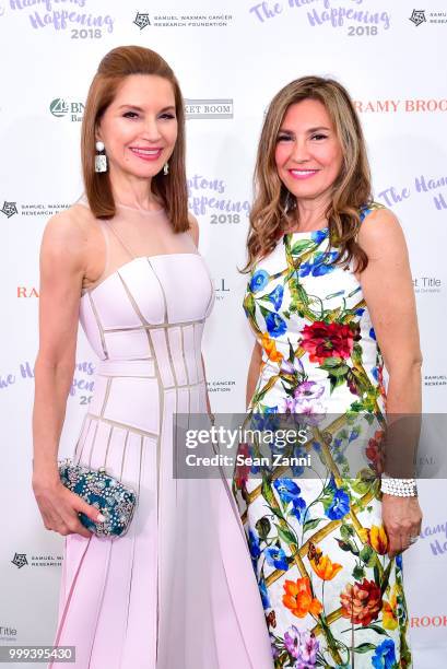 Jean Shafiroff and Maria Fishel attend The Samuel Waxman Cancer Research Foundation 14th Annual The Hamptons Happening on July 14, 2018 in...