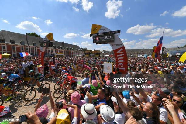 Start / Daniel Oss of Italy and Team Bora Hansgrohe / Arras Citadelle City / Landscape / Peloton / Fans / Public / during the 105th Tour de France...