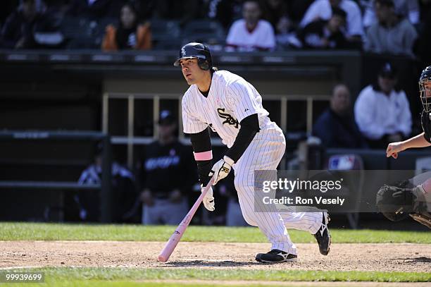 Carlos Quentin of the Chicago White Sox bats against the Toronto Blue Jays on May 9, 2010 at U.S. Cellular Field in Chicago, Illinois. The Blue Jays...