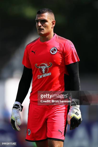 Vito Mannone of Reading looks on during the pre-season friendly between Reading and Fulham at the EBB Stadium on July 14, 2018 in Aldershot, England.