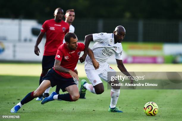 Souleymane Camara of Montpellier and Johan Gastien of Clermont during the Friendly match between Montpellier and Clermont Ferrand on July 14, 2018 in...