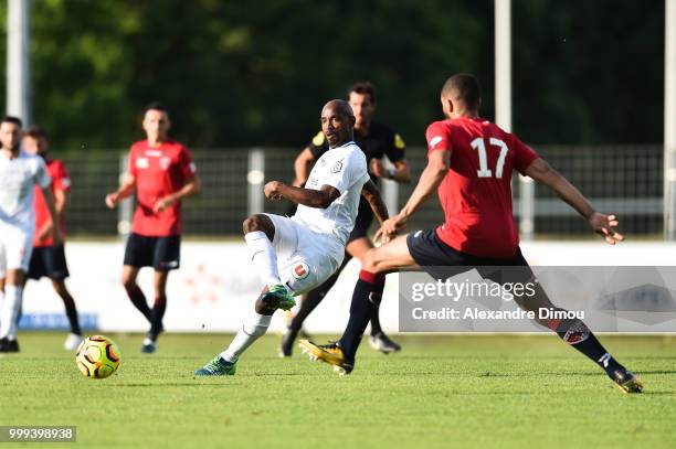 Souleymane Camara of Montpellier during the Friendly match between Montpellier and Clermont Ferrand on July 14, 2018 in Mende, France.