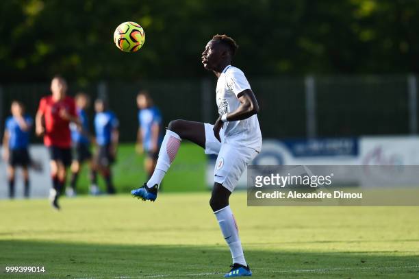 Junior Sambia of Montpellier during the Friendly match between Montpellier and Clermont Ferrand on July 14, 2018 in Mende, France.