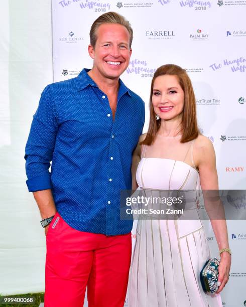 Chris Wragge and Jean Shafiroff attend The Samuel Waxman Cancer Research Foundation 14th Annual The Hamptons Happening on July 14, 2018 in...