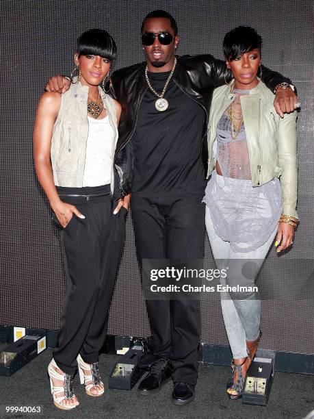 Music group Dirty Money's Dawn Richard, Sean 'Diddy' Combs and Kalenna Harper attend the 2010 BET Awards nominees, host and performers announcement...