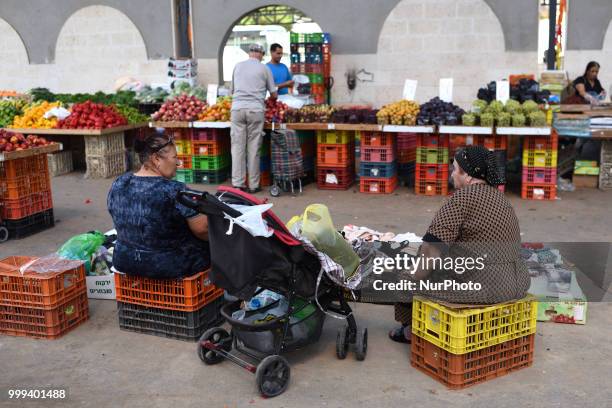 July 15, 2018: Israelis at the local market in the Southern city of Sderot, located near the Israel-Gaze border as a cease-fire holds after day of...