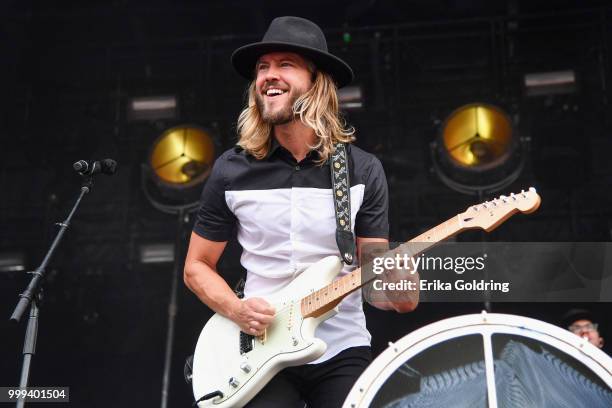 Trevor Terndrup of Moon Taxi performs at Sloss Furnace on July 14, 2018 in Birmingham, Alabama.