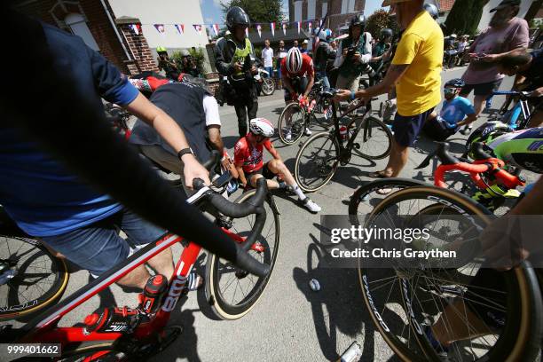 Jens Keukeleire of Belgium and Team Lotto Soudal / Andre Greipel of Germany and Team Lotto Soudal / Jose Joaquin Rojas of Spain and Movistar Team...