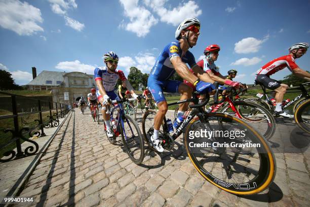 Start / Philippe Gilbert of Belgium and Team Quick-Step Floors / Pavel Kochetkov of Russia and Team Katusha / Cobbles / Pave / during the 105th Tour...