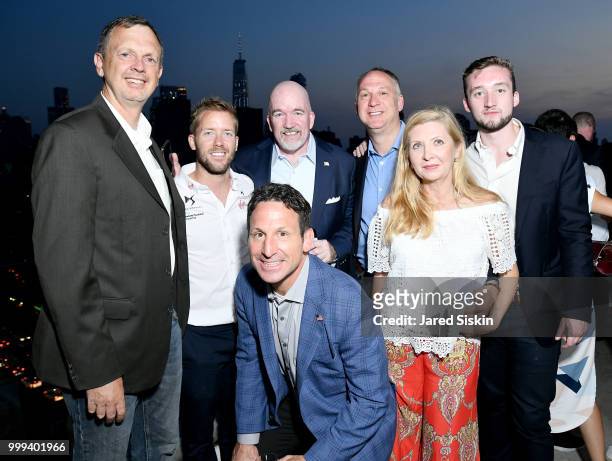 Steve Macquiddy, Sam Bird, Howard Donohue, Jeff Dolce, Karen Dolce and Lou Serlenga are seen at "Art Goes Green" event at The New Museum in New York,...