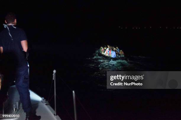 The Hellenic Coast Guard crew with the vessel 602 based in Mithimna or Molyvos, in the northern part of Lesvos island, did find in the night and lead...