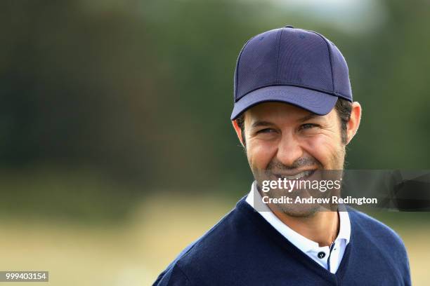 Jorge Campillo of Spain looks on, on the driving range during day four of the Aberdeen Standard Investments Scottish Open at Gullane Golf Course on...