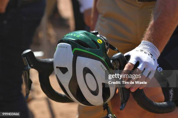 Start / Mark Cavendish of Great Britain and Team Dimension Data / Oakley Helmet / Detail view / during the 105th Tour de France 2018, Stage 9 a 156,5...