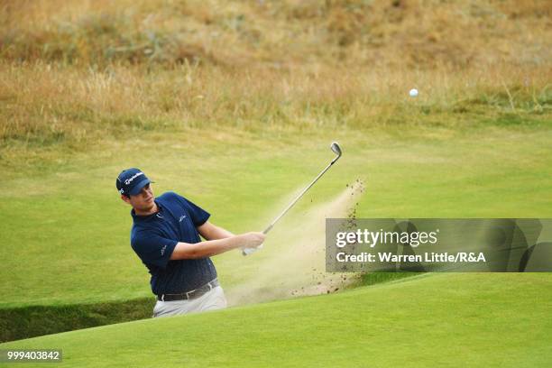 Beau Hossler of the United States seen while practicing during previews to the 147th Open Championship at Carnoustie Golf Club on July 15, 2018 in...