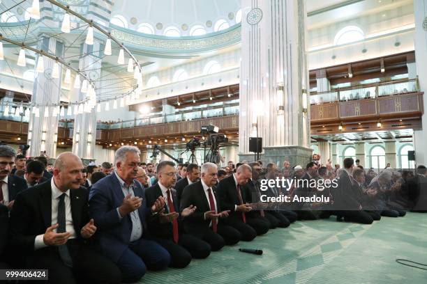 President of Turkey Recep Tayyip Erdogan, Turkish Vice President Fuat Oktay, Turkish Grand National Assembly Speaker Binali Yildirim attend, Turkish...