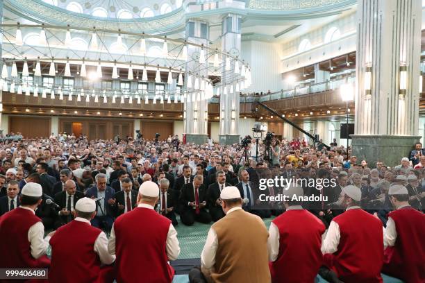 President of Turkey Recep Tayyip Erdogan, Turkish Vice President Fuat Oktay, Turkish Grand National Assembly Speaker Binali Yildirim attend, Turkish...