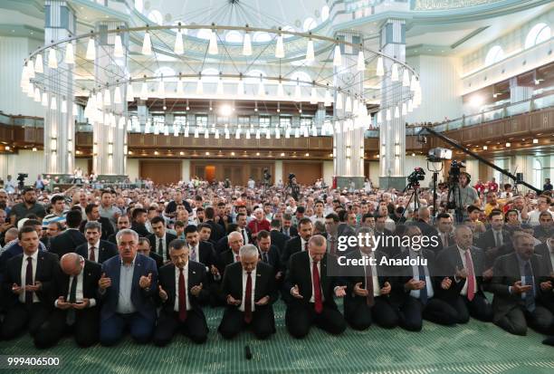 President of Turkey Recep Tayyip Erdogan, Turkish Vice President Fuat Oktay, Turkish Grand National Assembly Speaker Binali Yildirim attend, Turkish...