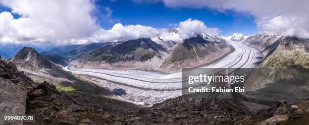 aletsch gletscher - gletscher stockfoto's en -beelden