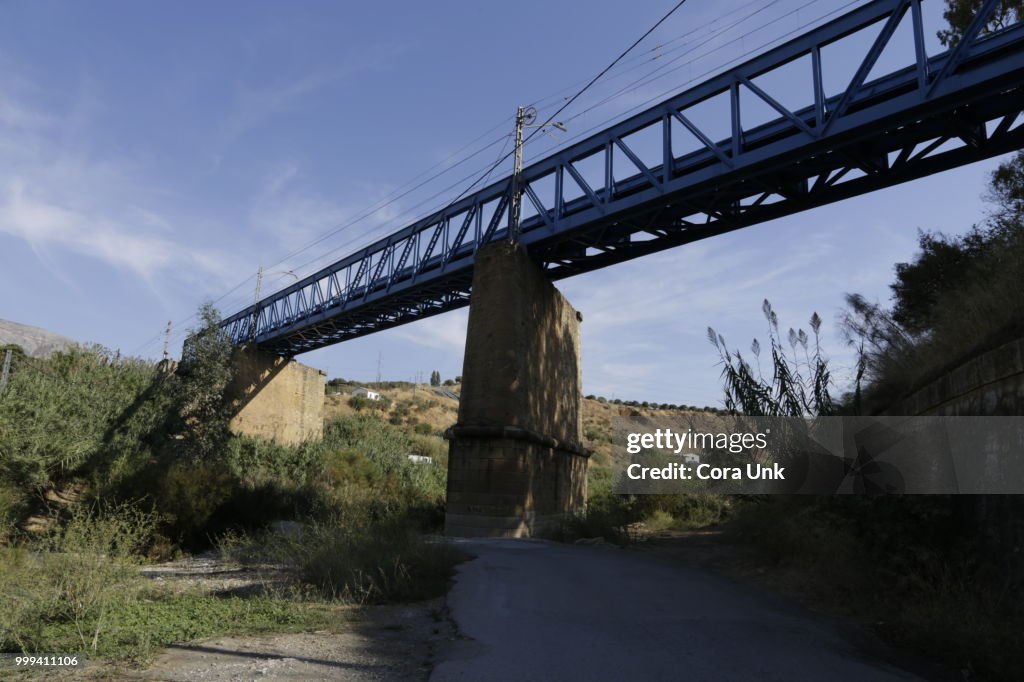 Train bridge over a little river