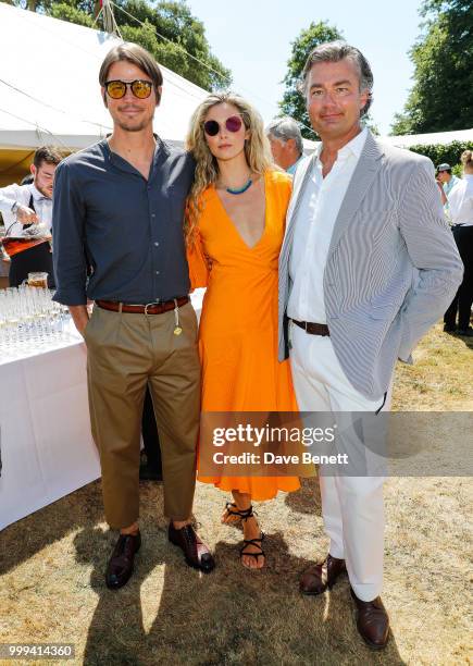 Josh Hartnett, Tamsin Eggerton and Laurent Feniou attend Cartier Style Et Luxe at The Goodwood Festival Of Speed, Goodwood, on July 15, 2018 in...